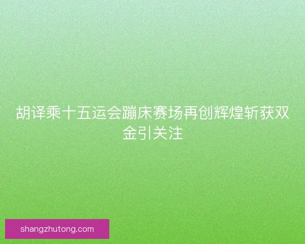 胡译乘十五运会蹦床赛场再创辉煌斩获双金引关注